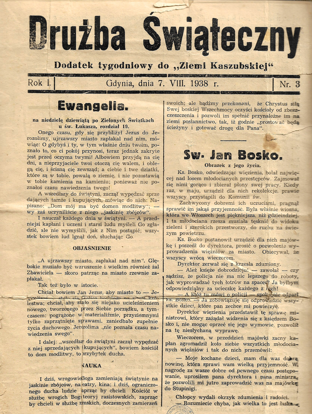 Zdjęcie do newsa DRUŻBA ŚWIĄTECZNY z 1938 roku. Dodatek tygodniowy do „Ziemi Kaszubskiej”