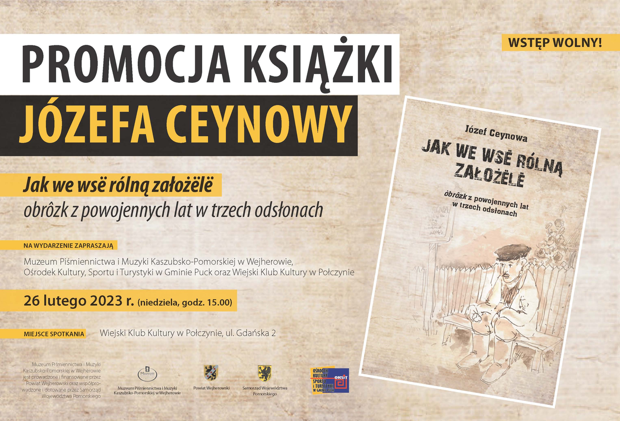 Zdjęcie do newsa Promocja książki Józefa Ceynowy. Zapraszamy!